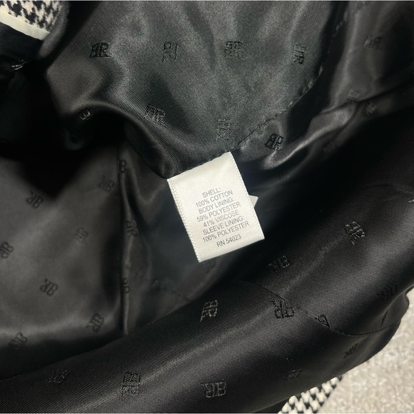 Banana Republic Houndstooth Checkered Business Button Front Italian Blazer Sz 12 - Picture 3 of 7